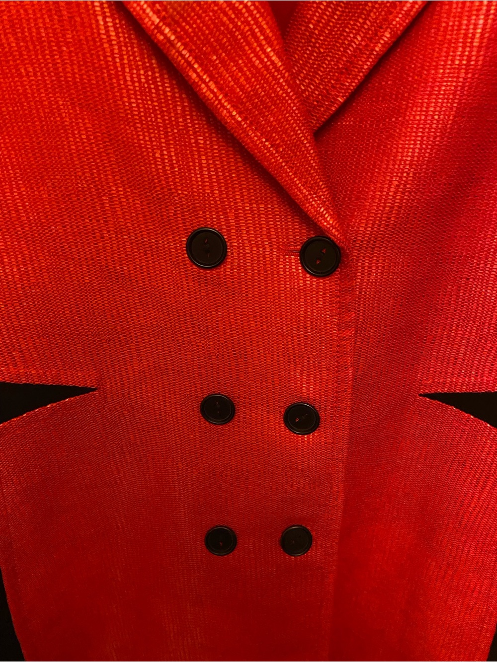 W by Worth Red Double-Breasted Long Jacket Sz S - Picture 2 of 7